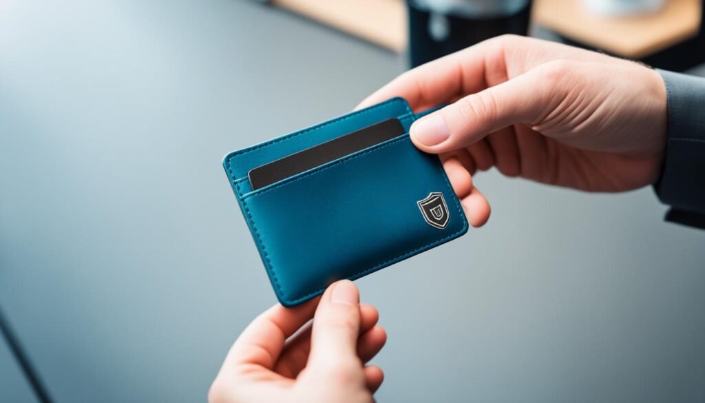 RFID blocking card wallet functionality