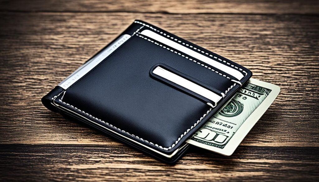 mens slim wallet with money clip