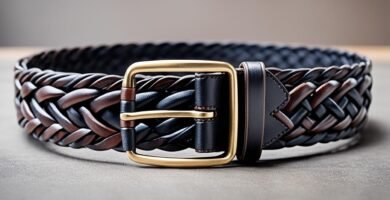 Braided leather belt