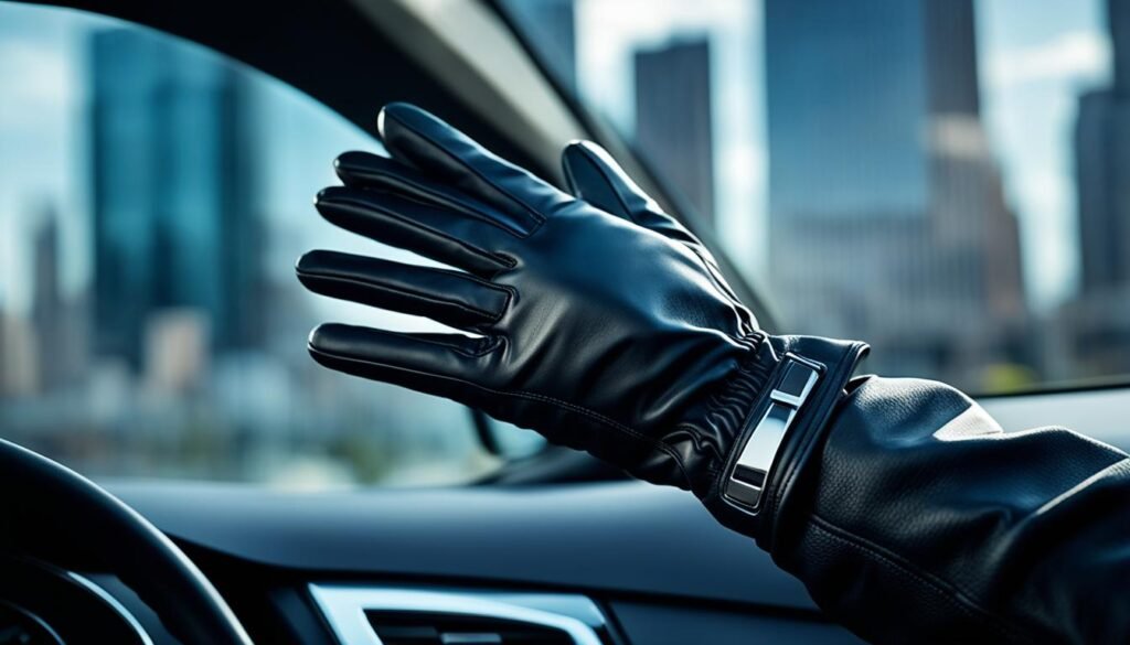 Leather driving gloves