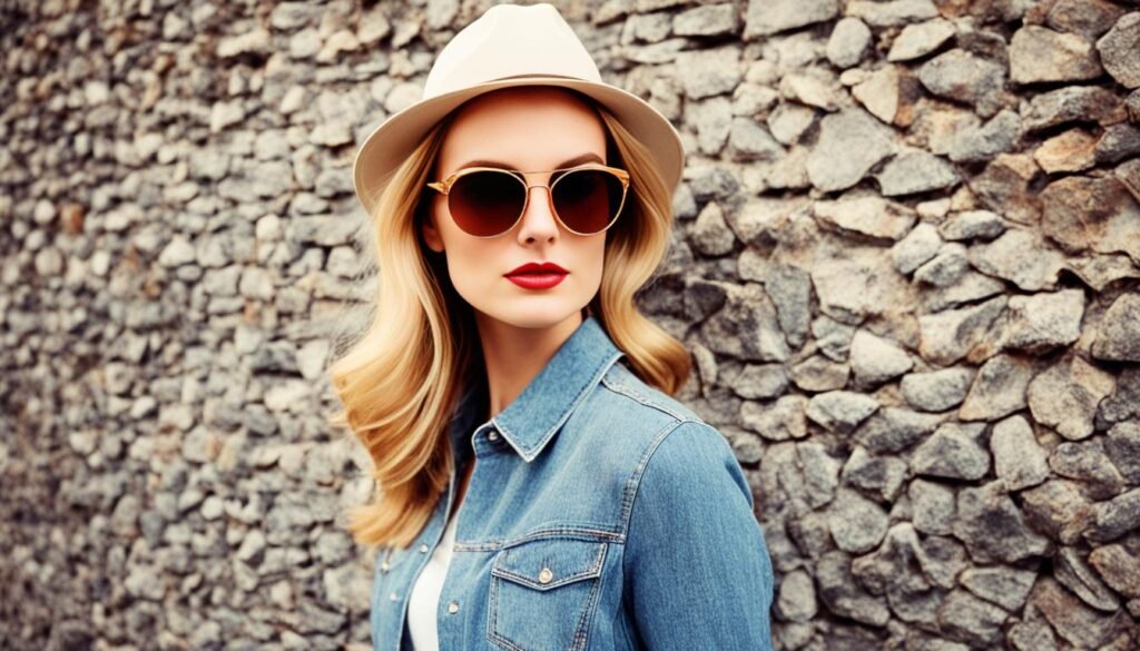 Vintage eyewear styles including aviator, wayfarer, and cat-eye sunglasses.