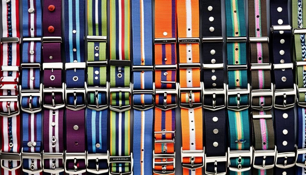 colorful NATO straps showcasing various styles and patterns