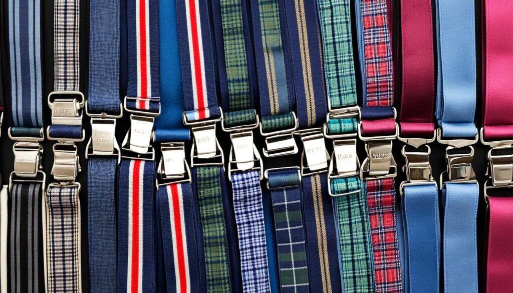 fabric varieties of clip-on suspenders