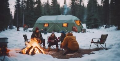 warm cozy winter camping tips