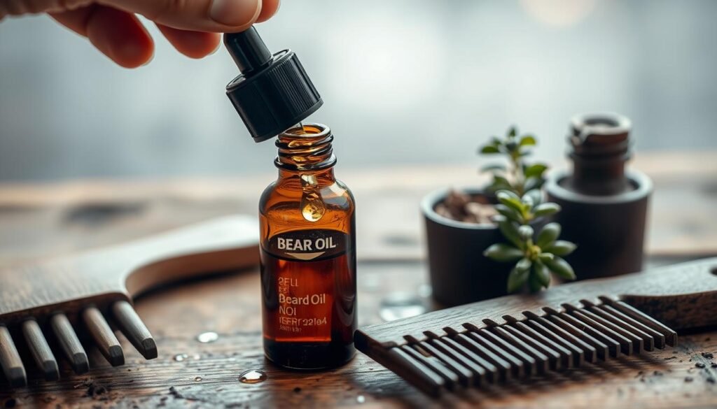 Applying beard oil