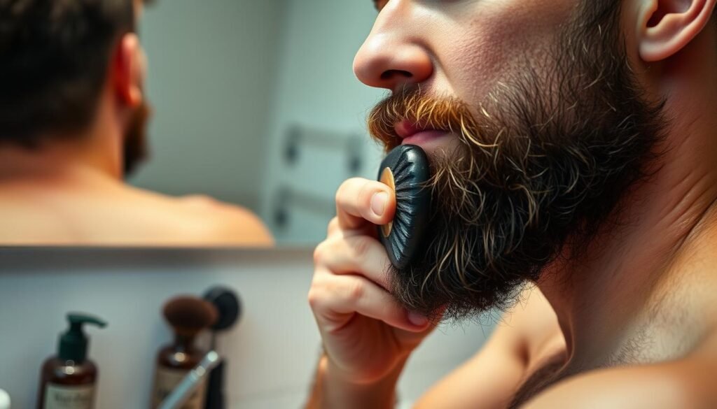 Brushing beard