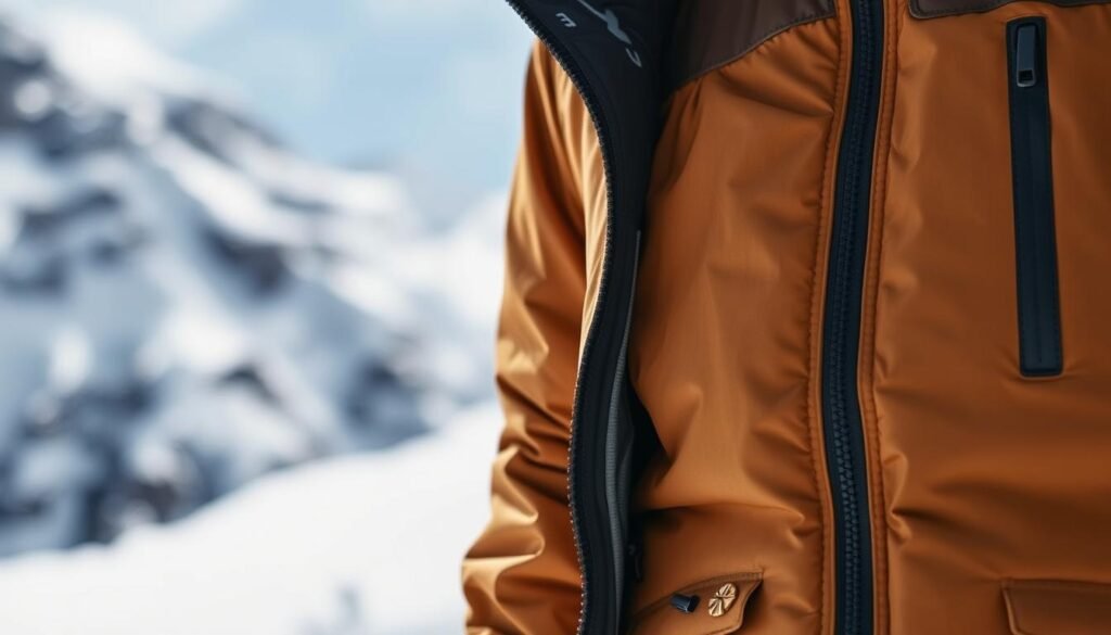 Technical winter jacket features