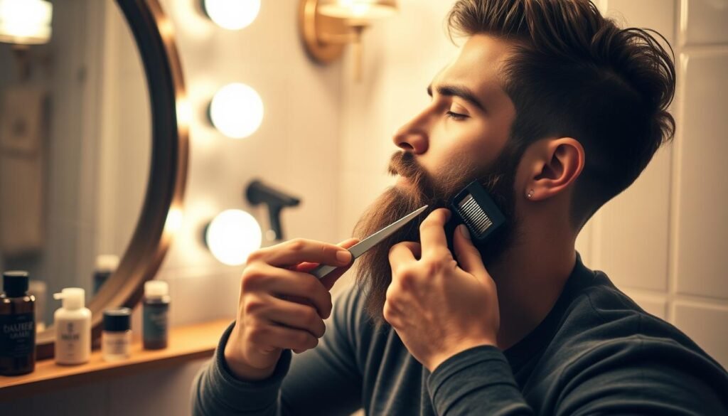 Trimming and shaping beard